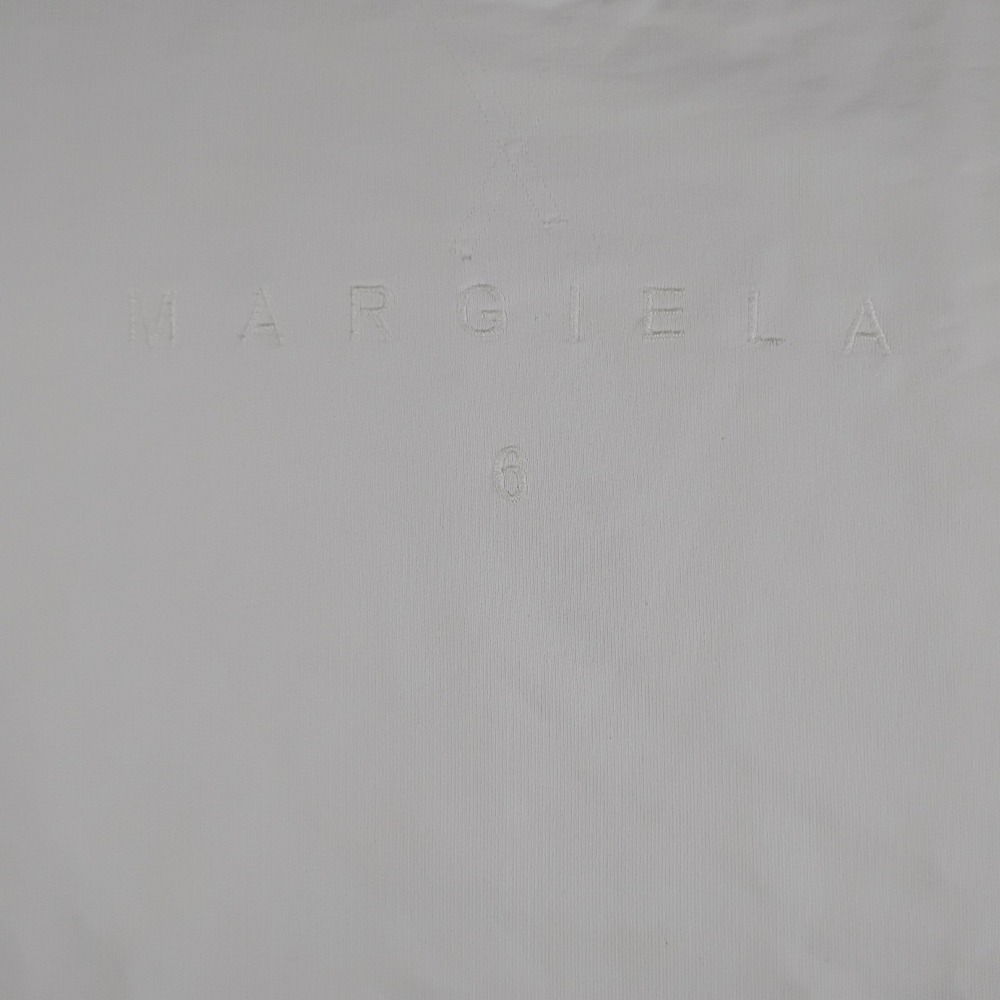 MM6 Maison Margiela White Embroidered Logo Sweatshirt Dress Short Sleeve Italy - Picture 3 of 15